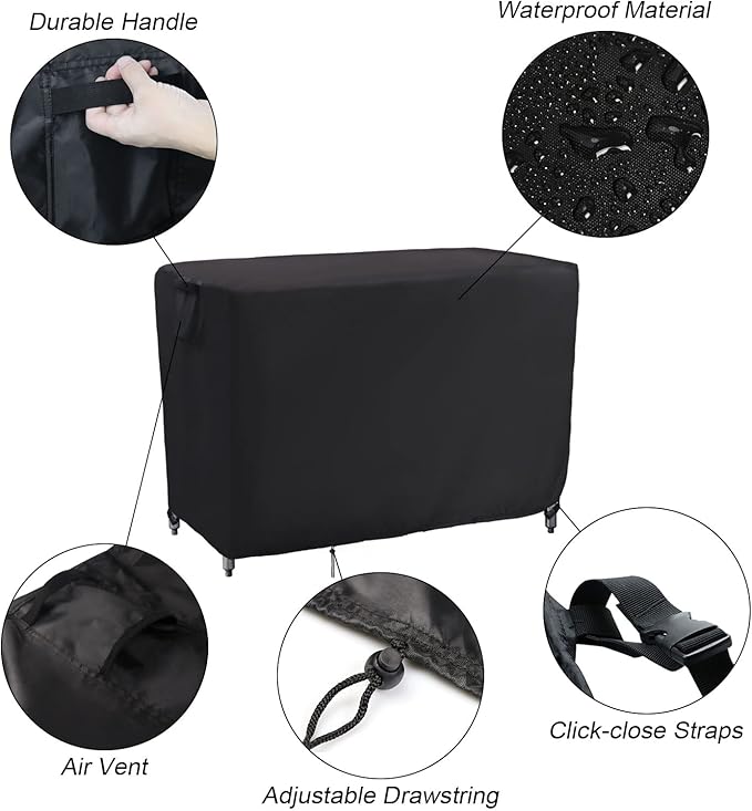 Kingling Outdoor Prep Table Cover for Cart Table, 52 inch Stainless Steel Metal Table Covers Waterproof Protection for Patio Prep Grill Tables - 52''L x 24''W x 35''H