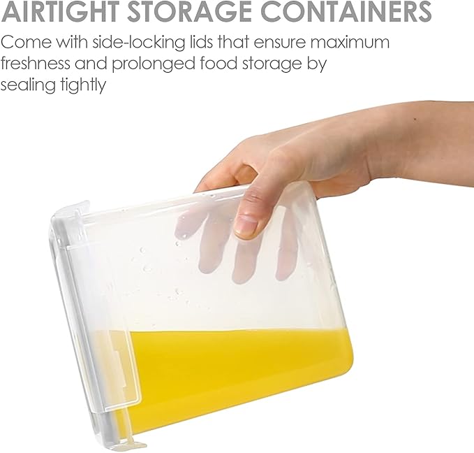 Vtopmart Airtight Food Storage Containers with Lids, 24 pcs Plastic Kitchen and Pantry Organization Canisters for Cereal, Dry Food, Flour and Sugar, BPA Free, Includes 24 Labels,Gray