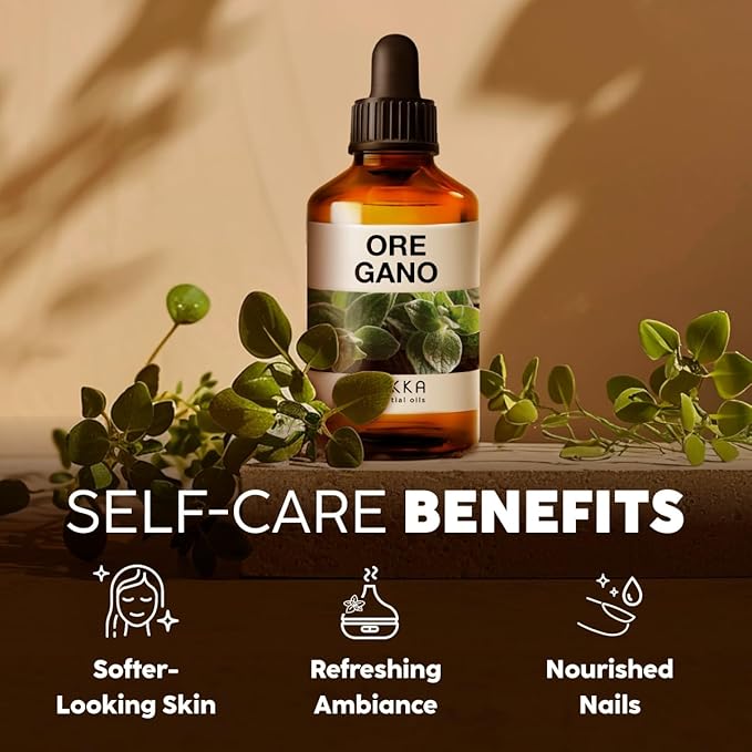 Kukka Oregano Essential Oil for Skin - 4 Fl Oz - 100% Pure Natural, Earthy & Herbaceous Scent, Perfect for Mother's Day Gifts, Diffuser, Nails, Candle & Soap Making DIY