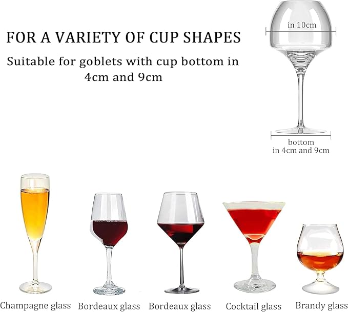 Wine Glass Rack - Under Cabinet Stemware Wine Glass Holder Glasses Storage Hanger 2 Pack Metal Organizer for Bar Kitchen Gold