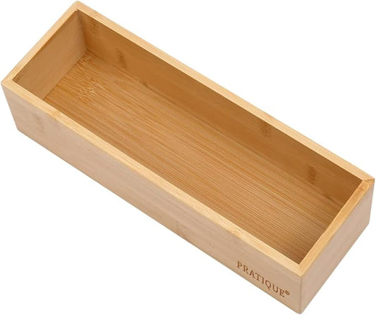 Bamboo Drawer Organizer - Kitchen Utensil Organizer Silverware Tray Cutlery Holder,Office Desk Supplies and Accessories (8.9x3x2.6 inch)