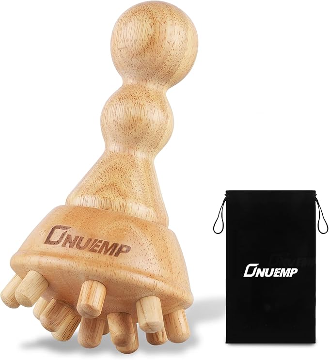 ONUEMP Cellulite Massage Tool, Wood Therapy Massage Tools Lymphatic Drainage Massager, Maderoterapia Kit Colombiana Lipedema Massagers Meridian Brush for Fascia Release, Body Sculpting