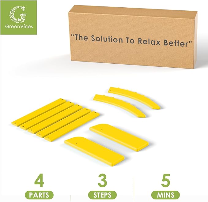 GREENVINES Adirondack-Ottoman | Set of 4 | HDPE Plastic | Outdoor Footrest | All Weather | Foot Rest | Foot Stool | Yellow | for Adirondack Chair | for Patio Backyard Pool