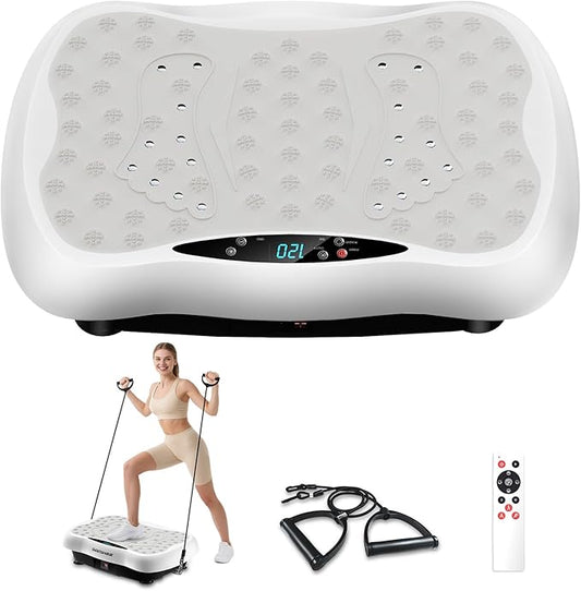 Vibration Plate Exercise Machine, Vibrating Equipment for Weight Loss and Lymphatic Drainage Massager, 3D Waver Exerciser for Fitness, Full Body Workout Shake Board with 120 speeds