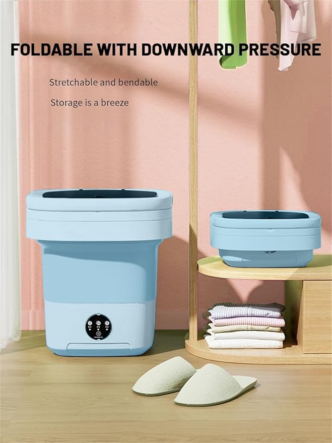 Portable Washing Machine, Mini Washer,16L Upgraded Large Capacity Foldable Washer.Deep Cleaning of Underwear, Baby Clothes and Other Small Clothes.Suitable for Apartments, Dormitories, Hotels.(Blue)