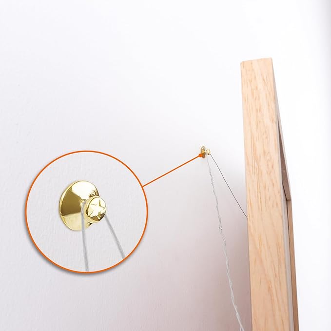 KURUI 60-Pack Metal Push Pins for Wall Hanging Decor, Renter Friendly Hooks for Bedroom Office Gallery Dorm Home, Double Headed Thumb Tacks for Tapestry/Canvas/ Picture Frame/Art, Gold Picture Hangers