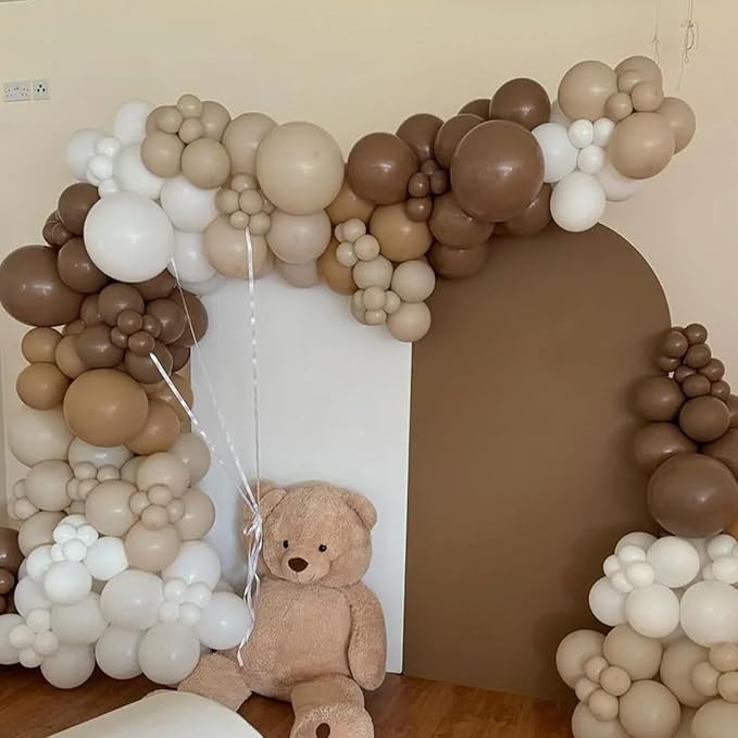 130pcs Brown Balloons Different Sizes 18" 12" 10" 5" Dark Brown Party Latex Balloons for Birthday Baby Shower Gender Reveal Graduation Wedding Anniversary Party Decorations