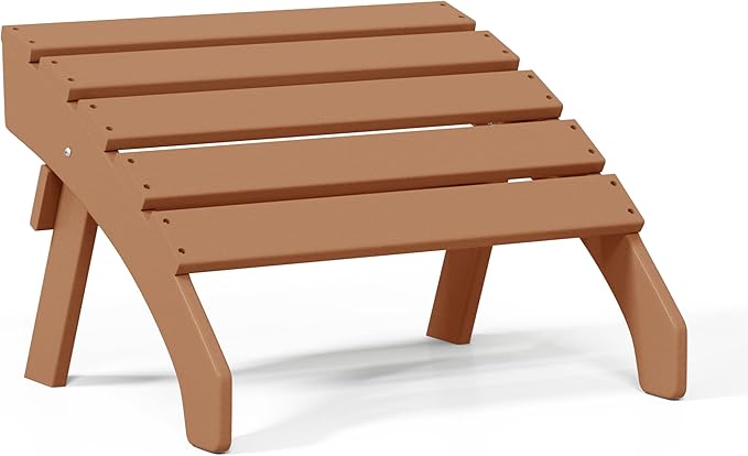 WestinTrends Dylan Outdoor Patio HDPE Adirondack Ottoman Footrest, Teak