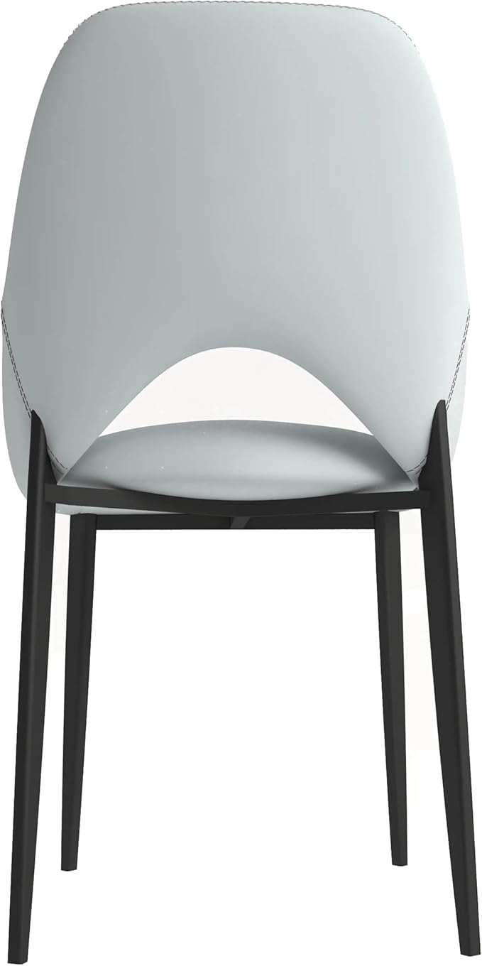 LeisureMod Amalfi Upholstered Fabric Dining Chair – Modern Side Chair with Iron Legs, Mid-Century Accent Chair for Dining Room or Kitchen