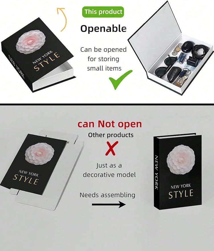 Decorative Storage Book Box – Hidden Storage for Remote Controls, Keys, and Small Items – Elegant Home Decor for Living Room, Bedroom, Coffee Table – Modern Style Faux Book Organizer (Welcome Home)