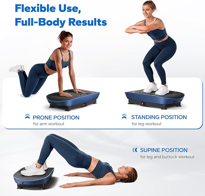 MERACH Slim Vibration Plate Exercise Machine, Vibration Plate for Lymphatic Drainage Weight Loss, Vibrating Plate with Real-Time Calorie Tracking on LED Display, Workout Equipment for Home Women Men