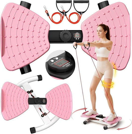 Waist Twisting Machine Fitness Tool, Ab Twister Board with the Smart LED Digital Monitor, 300LBS Capacity & 20dB Ultra-Quiet, Anti-Slip Home Gym Workout Equipment for Women Belly Fat