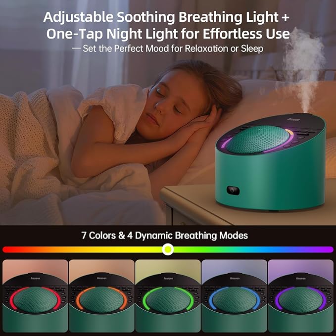 Pro 4-in-1 Sound Machine & Aroma Diffuser Sleep System | Metal Shell with 50+ Natural Soothing Sounds, Schumann Resonance, Night Light (Compatible with All AN-AIO25 Models) - Adults Kids Baby