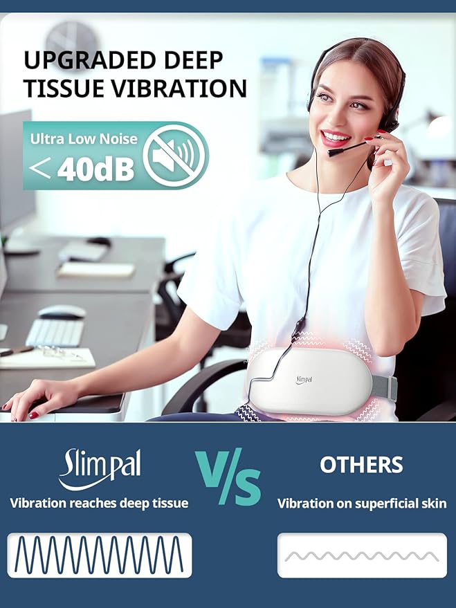 Slimpal Heating Pad for Period Cramps, Plus-Sized Portable Electric Heating Pad, Menstrual Cordless Heat Belt Back, Belly, Waist Pain Relief, Long-Lasting Battery, Gift for Her Girl Women Wife, Beige