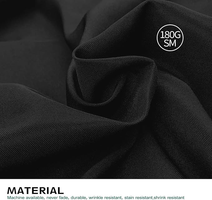 Surmente Black Tablecloth 90 x 156-inch Rectangular Polyester Table Cloth for Weddings, Banquets, or Restaurants