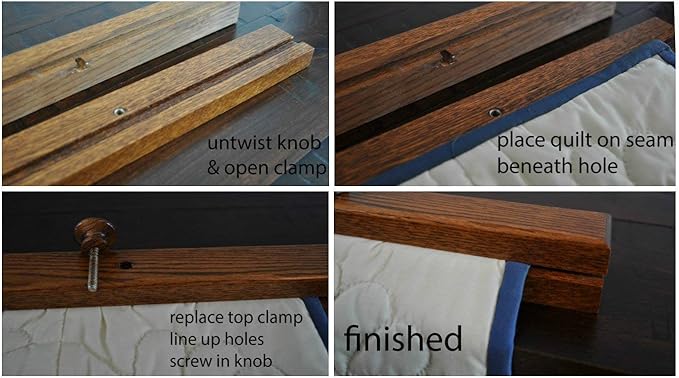 RRD Quilt Hanger for Wall for Display (36") Amish Made Wooden Quilt Rack Wall Mount - Rustic Tapestry Quilt Wall Hangers (Maple Wood, Natural Stain, 36" Long)