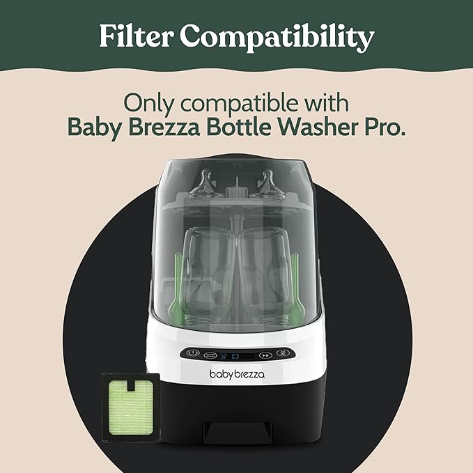 Roobi Hepa Filters Compatible with Baby Brezza. Specially Formulated for Washer Pro. 4 Carbon Neutral Replacement Pack.