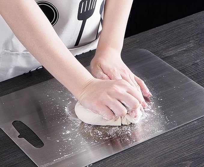 Titanium Cutting Board, New Upgrade Pure Titanium Cutting Boards for Kitchen,Food Grade 316 Stainless Steel Cutting Board,Double sided Dishwasher Safe 18.1 * 11.8inch