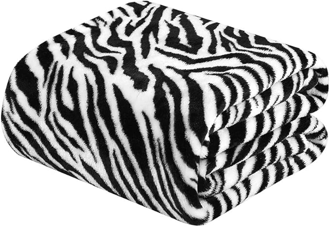 MERRYLIFE Throw Blanket for Couch Bed | Soft Decorative Ultra-Plush Colorful Blanket| Queen Size Travel Throws Oversized |(90" 90", Zebra)
