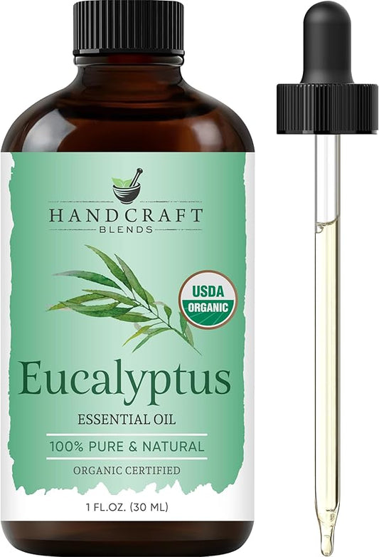 Handcraft Blends Organic Eucalyptus Essential Oil – 1 Fl Oz – 100% Pure and Natural – Premium Grade Essential Oil for Diffuser and Aromatherapy