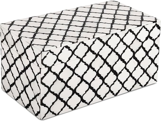 Handicrafts Home Handmade Moroccan Pattern Inspired Decorative Box - Large Storage Organizer for Neck Chains, Watches, Memory Keepsakes - Boho Style Treasure Box, Multipurpose Gift - B&w, 10x5x5