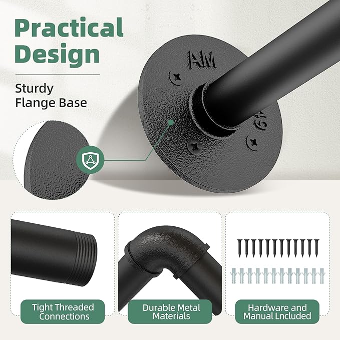 Plant Hanger Indoor with 12 Hanging Chains Hanging Planters for Indoor Plants Hanging Plant Holder Window Plant Rod Black Metal Shelves 70.8 Inch 2PCS Pot not Included