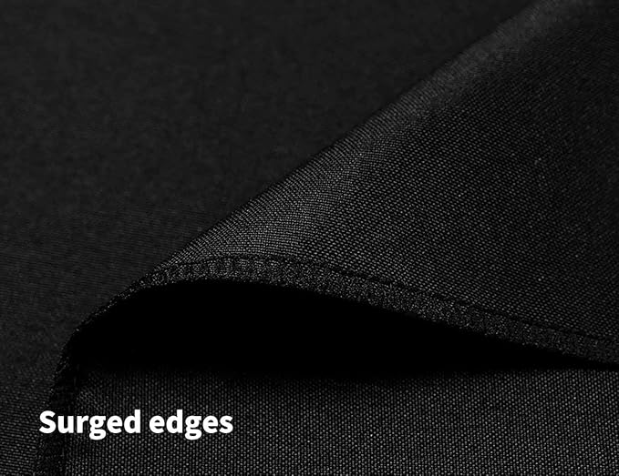 Surmente Square Tablecloth for Square or Round Tables 100% Polyester 85x85 Inch Table Cloth for Weddings, Banquets, or Restaurants (Black)