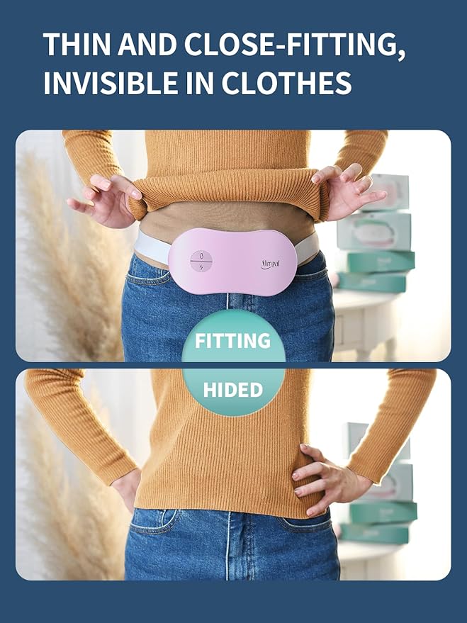 Slimpal Heating Pad for Period Cramps, Portable Cordless Electric Heating Pad for Menstrual Pain Relief Heat Belt, Rechargeable Wearable Heat Pad Gifts for Her Women Girl Wife Girlfriend, Purple