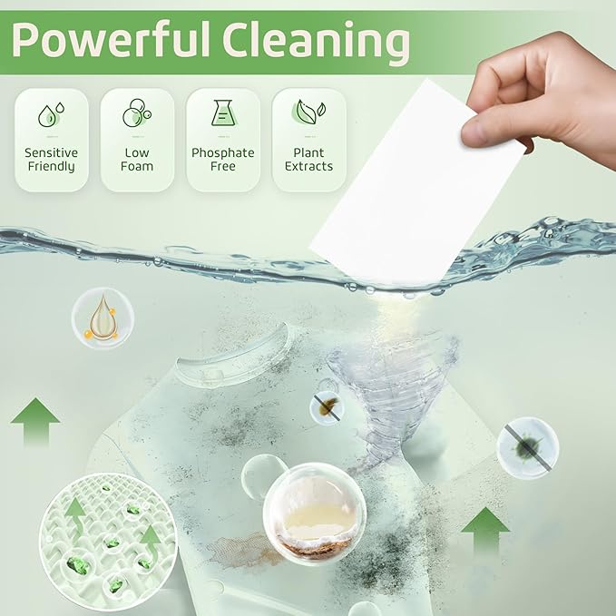 Poesie Laundry Detergent Sheets Original(Rainy Glass) Scent 160 Count Camping Hiking RV Trip Liquidless Clothes Laundry Detergent Strips for Travel Hotel Sink Dorm Home Outdoor