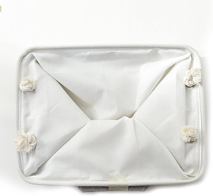 Storage Basket 16x12x8 inch Fabric Sturdy Canvas Storage Bins Organizer with Handles for Clothes and Storage Foldable Storage Boxes Cubes