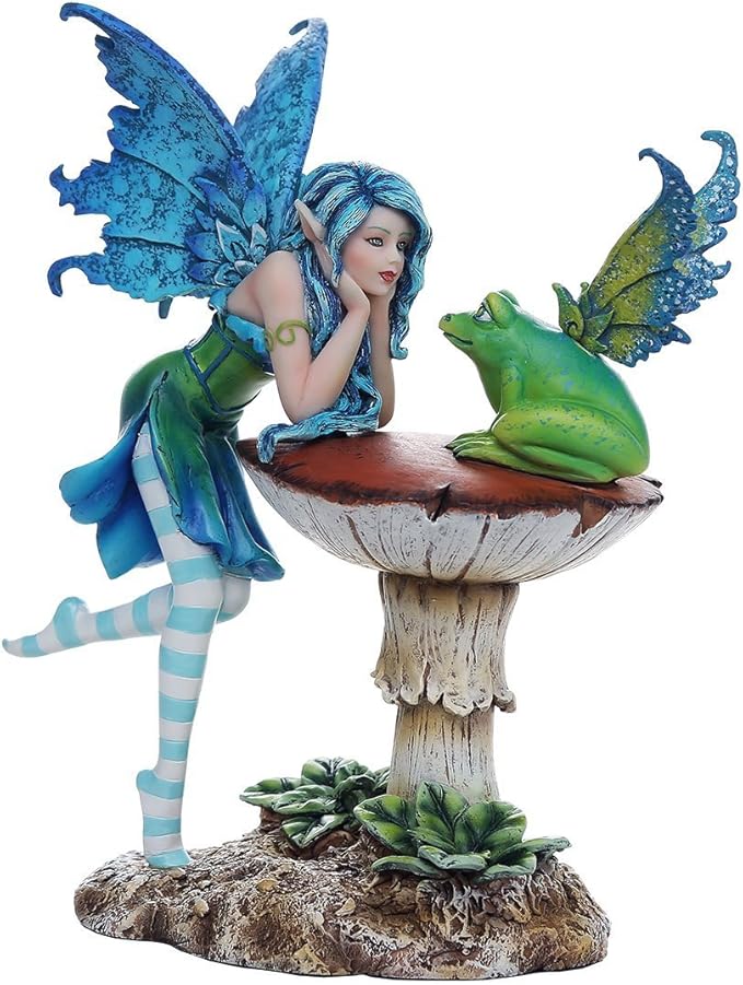Pacific Giftware Enchanting Frog Gossip Fairy Collectible Decorative Statue 6.5H Amy Brown