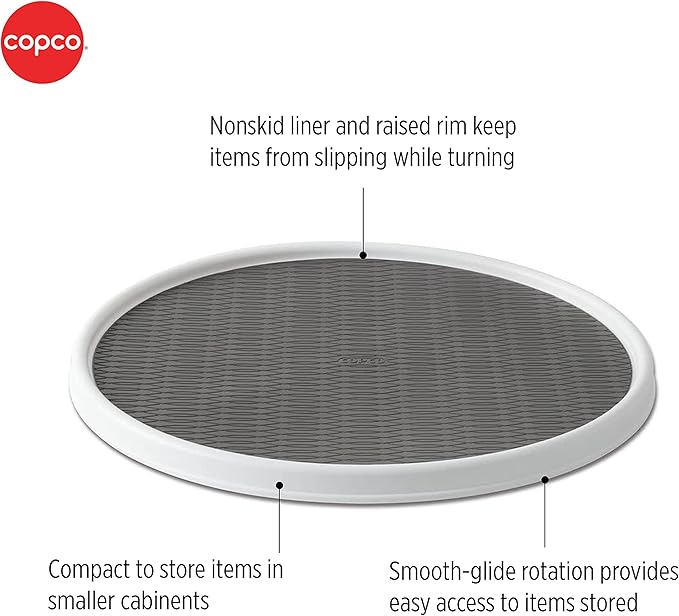 Copco Non-Skid Pantry Cabinet, 9-Inch, White/Gray (Pack of 4)