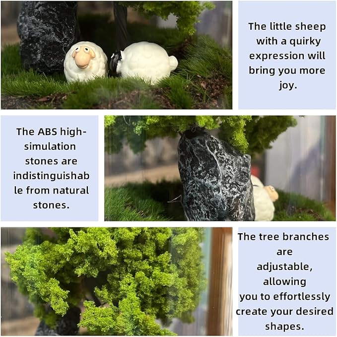 Oakwell Eternal Nature Desktop Ornament, a Miniature Scene Model with LED Light, a Gift for Yourself and Friends, Suitable for Decorating Scenes Such as Office Desks, Closets, Bedrooms, etc.