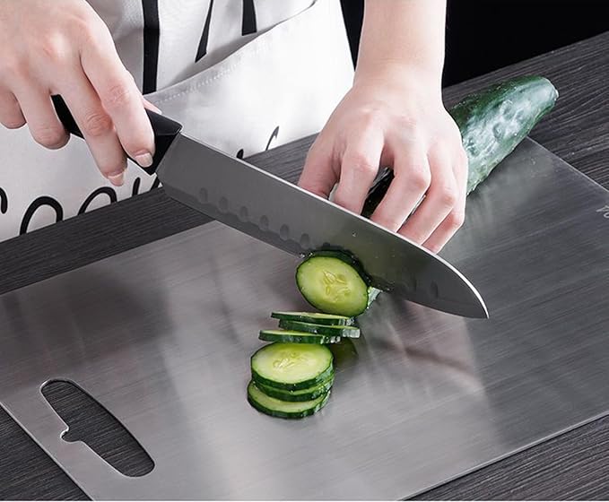 Titanium Cutting Board, New Upgrade Pure Titanium Cutting Boards for Kitchen,Food Grade 316 Stainless Steel Cutting Board,Double sided Dishwasher Safe 12 * 8inch
