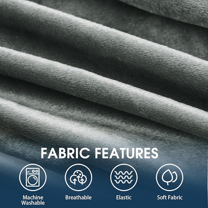 Bean Bag Chairs for Adults - Memory Foam Furniture BeanBag Chair - Kids/Teens Sofa with Soft Micro Fiber Cover - Round Fluffy Couch for Living Room Bedroom College Dorm - 4.5 ft, Gray Stripe