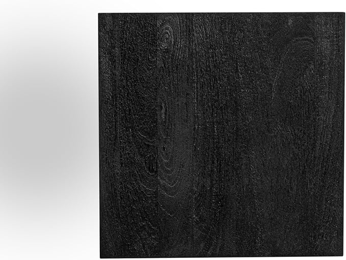 Modern Hand Made One-of-a-Kind Carved Mango Wood End Table, Farmhouse Side Table,Farmhouse End Table,Living Room,Bedroom, Accent Table, Contemporary Architectural Designed Black,Assembled