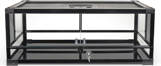 Zilla QuickBuild Reptile 20 Gallon Glass Terrarium Habitat with Swing Door For Geckos, Snakes, Lizards, Frogs, Turtles, and Tortoises, 30" x 12" x 12"