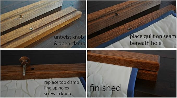 RRD Quilt Hanger for Wall for Display (54") Amish Made Wooden Quilt Rack Wall Mount - Rustic Tapestry Quilt Wall Hangers (Oak Wood, Michaels Stain, 54" Long)