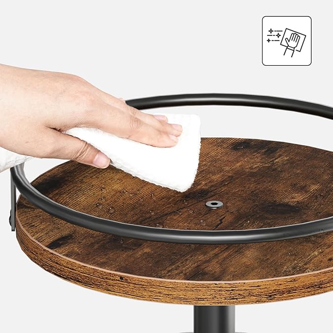 HOOBRO 3-Tier Lazy Susan Organizer, Rotating Spice Rack, Turntable Spice Rack, Vertical Storage Organizer, for Kitchen Countertop, Vanity, Dining Table, Rustic Brown and Black BF09TL01