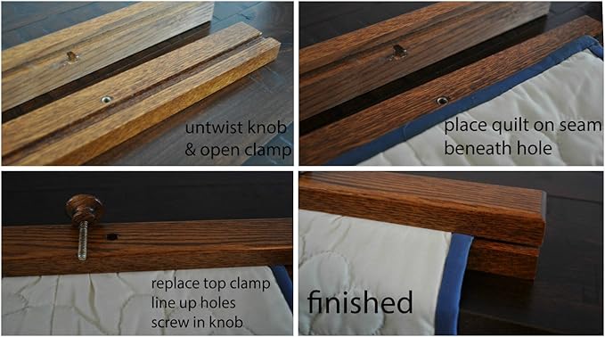 RRD Quilt Hanger for Wall for Display (96") Amish Made Wooden Quilt Rack Wall Mount - Rustic Tapestry Quilt Wall Hangers (Oak Wood, Michaels Stain)