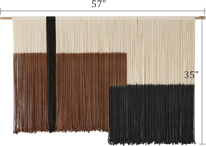 Macrame Wall Hanging Large Dip Dye Tapestry Fiber Wall Art Boho Bedroom Décor 57''W*35''L