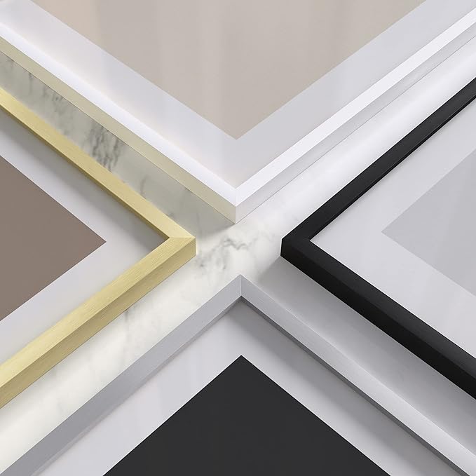 HAUS AND HUES 20x20 White Metal Picture Frames Matted to 16x16 - Features Premium Aluminum & Hanging Hardware, Shatterproof Plexiglass - Ideal for Home, Room, Office (20x20 in, White, Set of 25)