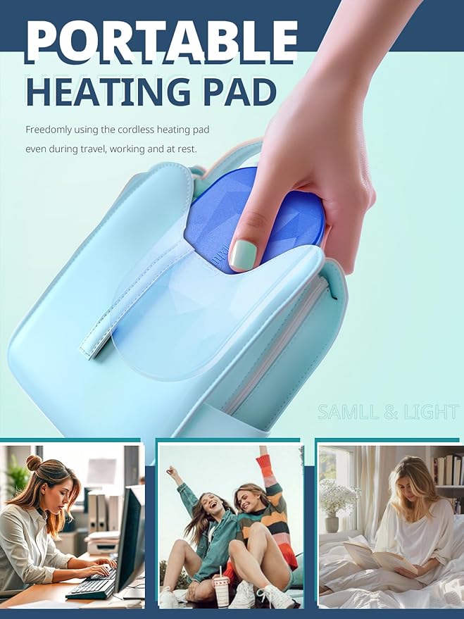 Slimpal AI Portable Heating Pad for Period Cramps, AI Smart Chip Long Safe Heat, Electric Cordless Back Belly Heating Pad for Menstrual Relief, Wearable Heat Belt Gifts for Her Women Girl, Dark Violet