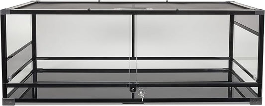 Zilla QuickBuild Reptile 65 Gallon Glass Terrarium Habitat with Sliding Door For Geckos, Snakes, Lizards, Frogs, Turtles, and Tortoises, 48" x 18" x 18"