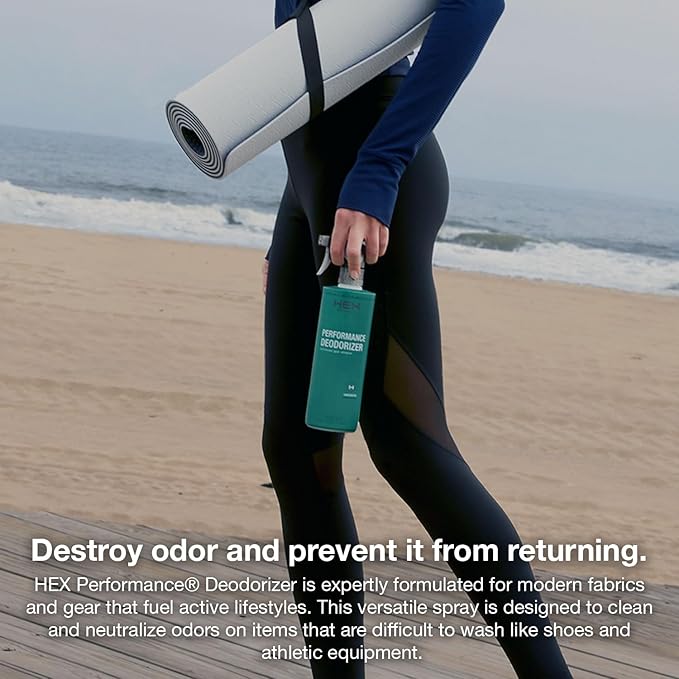 HEX Performance Deodorizing Spray, Fragrance Free, 22oz - Awesome for Shoes, Gear, Activewear & Fabrics, Yoga Mats & Gym Equipment, Carpet, Pets, Odor Eliminator & Fabric Refresher Spray