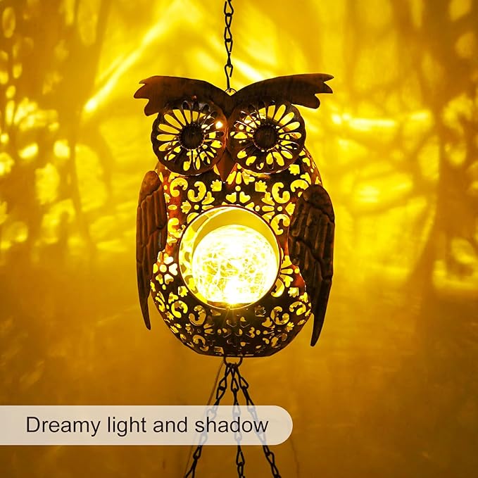 Wind Chimes Outdoor Indoor Decor: Birthday Gifts for Mom Grandma - Outside Lights for Garden Yard Patio Porch(Owl)