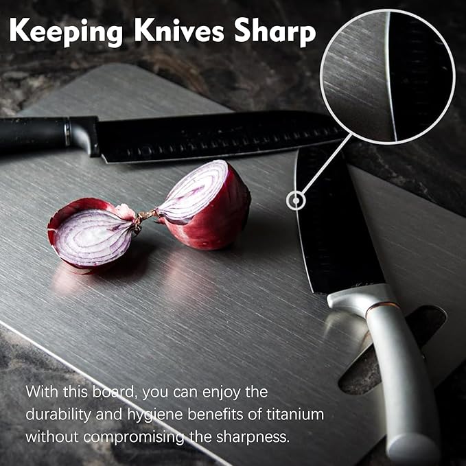 Titanium Cutting Board - 1 pack Titanium Cutting Boards for Kitchen,Double Sided Titanium Cutting Mat(7.67 * 11.81in)