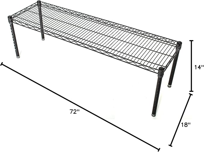 Omega Products Corporation 18" Deep x 72" Wide x 14" High Black Stationary Dunnage Rack
