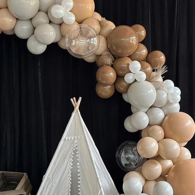 130pcs Tan Balloons Different Sizes 18" 12" 10" 5" Light Brown Latex Balloon Garland Arch Kit for Birthday Baby Shower Graduation Wedding Gender Reveal Anniversary Party Decorations