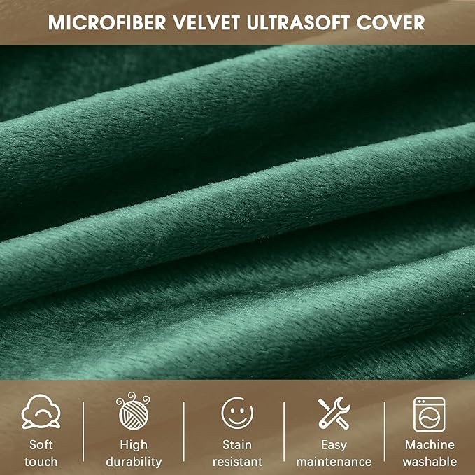 Bean Bag Chairs for Adults - Memory Foam Furniture BeanBag Chair - Kids/Teens Sofa with Soft Micro Fiber Cover - Round Fluffy Couch for Living Room Bedroom College Dorm - 4 ft, Green